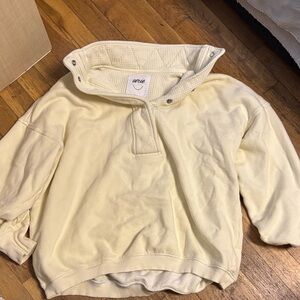 Aerie women’s Zip Up Sweater in Cream